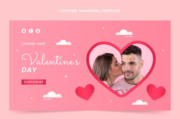 Miniatura de youtube del día de san valentín degradado