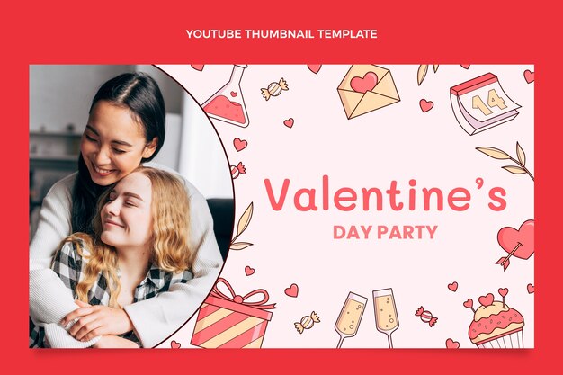 Miniatura de youtube del día de san valentín dibujada a mano