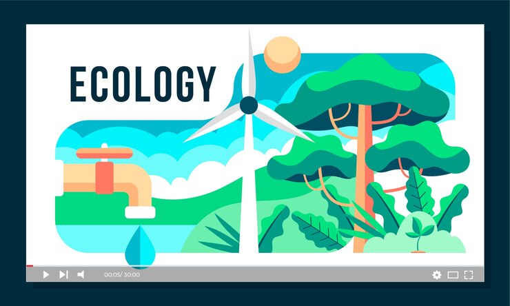 Vector gratuito miniatura de youtube de ecología plana y conservación del medio ambiente