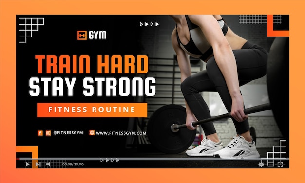 Miniatura de youtube de entrenamiento de gimnasio de fitness