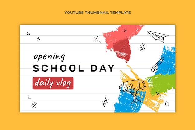 Vector gratuito miniatura de youtube de la escuela internacional de textura