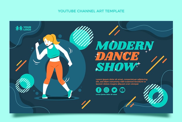 Vector gratuito miniatura de youtube de espectáculo de danza dinámica dibujada a mano