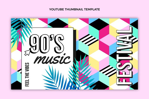 Miniatura de youtube del festival de música nostálgica plana de los 90
