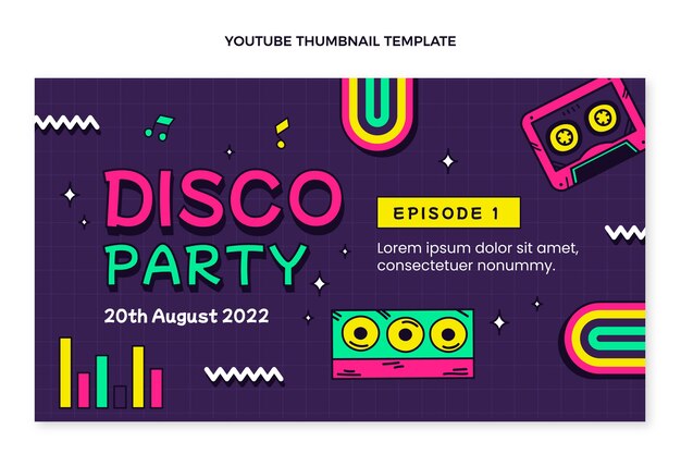 Miniatura de youtube de fiesta disco plana
