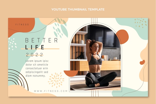 Vector gratuito miniatura de youtube de fitness dibujada a mano