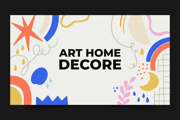 Miniatura de youtube de formas abstractas dibujadas a mano