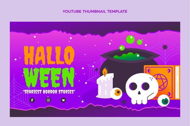 Vector gratuito miniatura de youtube de halloween degradado