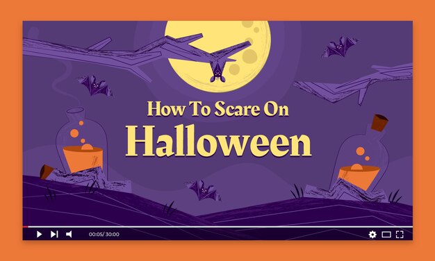 Miniatura de youtube de halloween vintage dibujada a mano