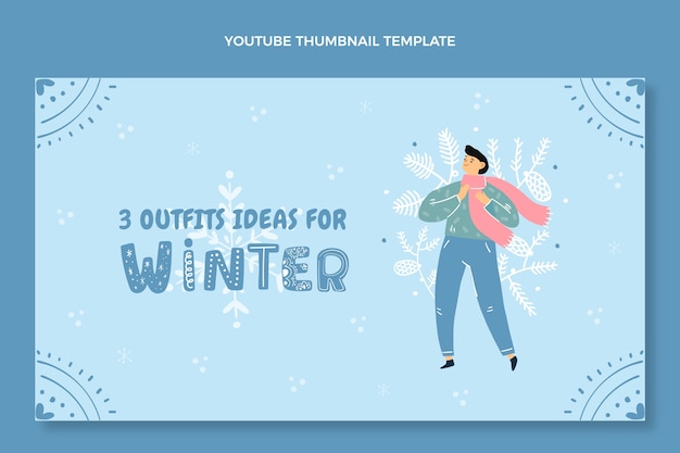 Vector gratuito miniatura de youtube de invierno dibujada a mano