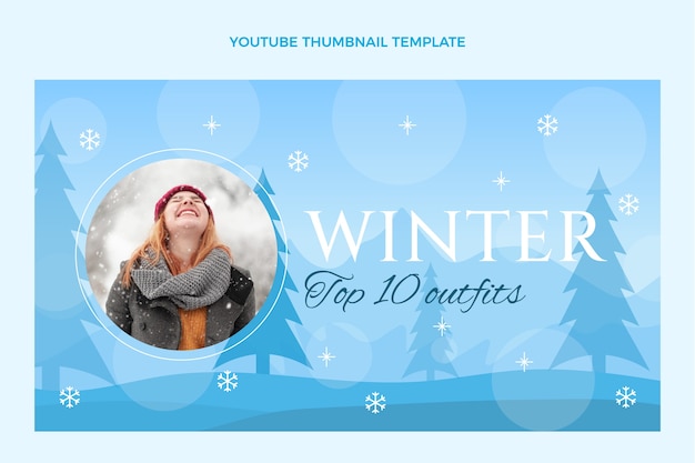 Miniatura de youtube de invierno plana dibujada a mano