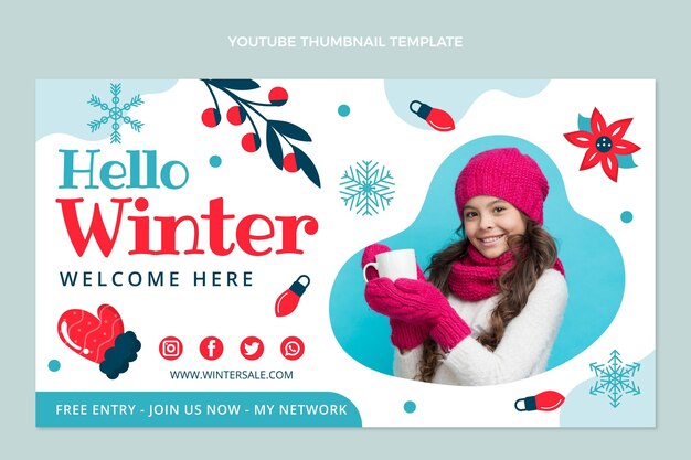 Miniatura de youtube de invierno plana