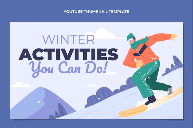 Vector gratuito miniatura de youtube de invierno plana