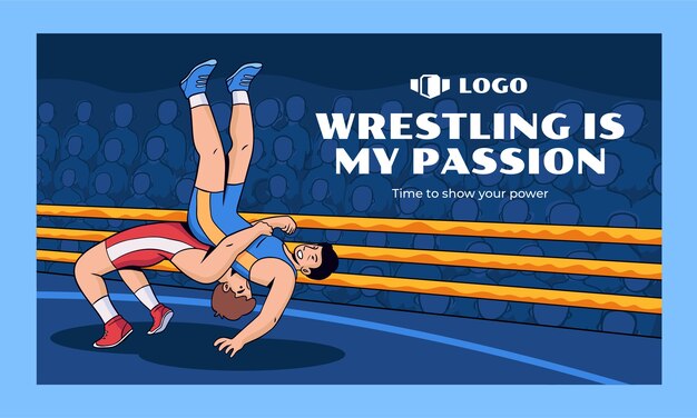 Miniatura de youtube de lucha libre dibujada a mano