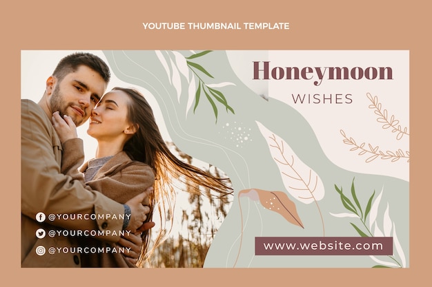 Miniatura de youtube de luna de miel boho dibujada a mano