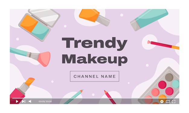 Vector gratuito miniatura de youtube de maquillador plano