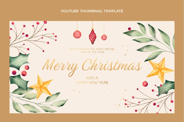 Miniatura de youtube de navidad en acuarela