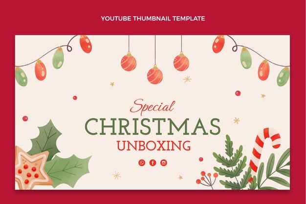 Miniatura de youtube de navidad en acuarela