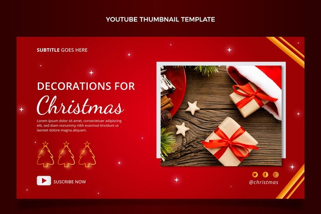 Vector gratuito miniatura de youtube de navidad degradado