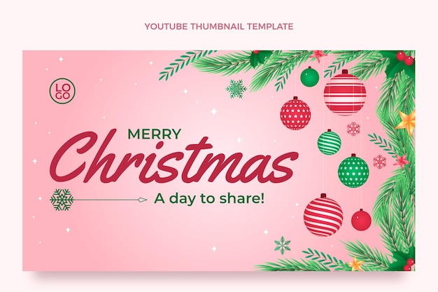 Vector gratuito miniatura de youtube de navidad degradado