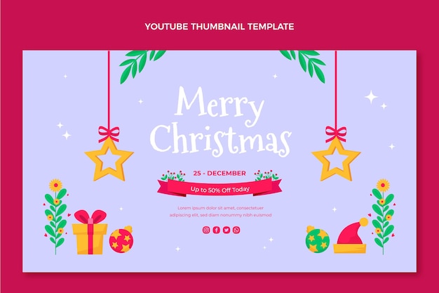 Vector gratuito miniatura de youtube de navidad plana