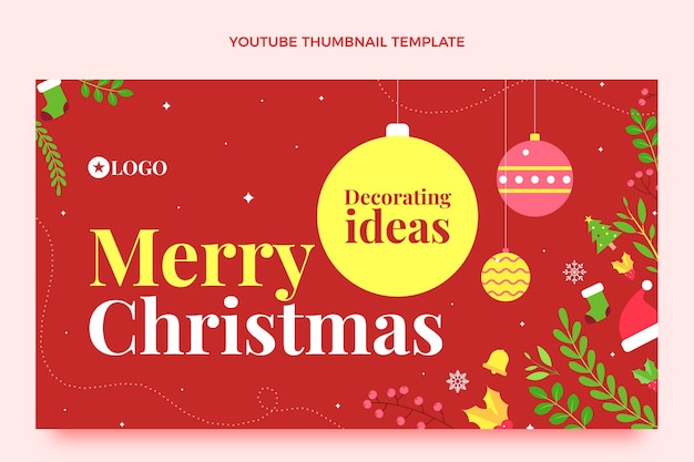 Vector gratuito miniatura de youtube de navidad plana