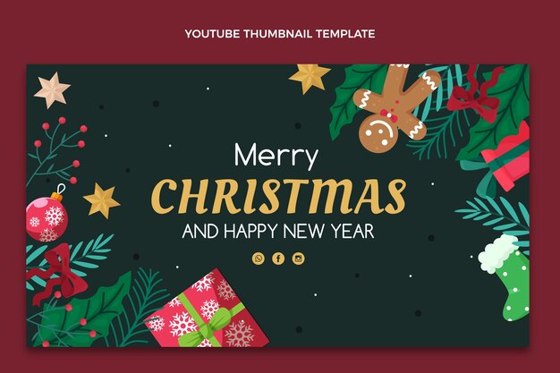 Miniatura de youtube de navidad plana