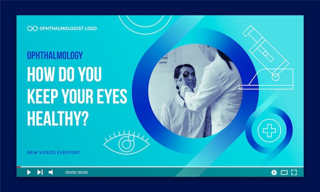 Vector gratuito miniatura de youtube de oftalmólogo degradado