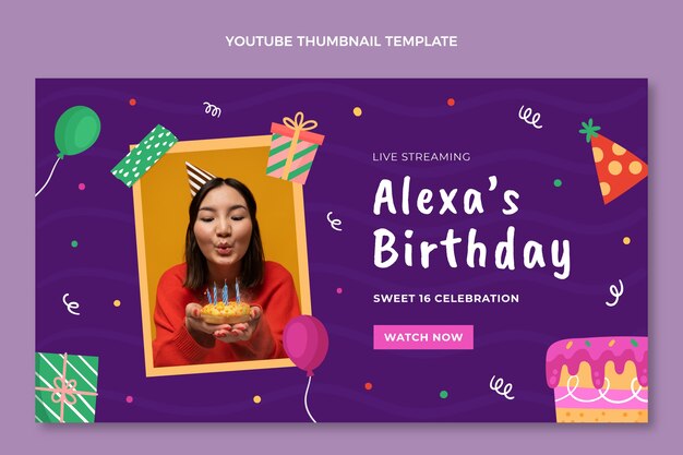 Miniatura de youtube plana dulce dieciséis