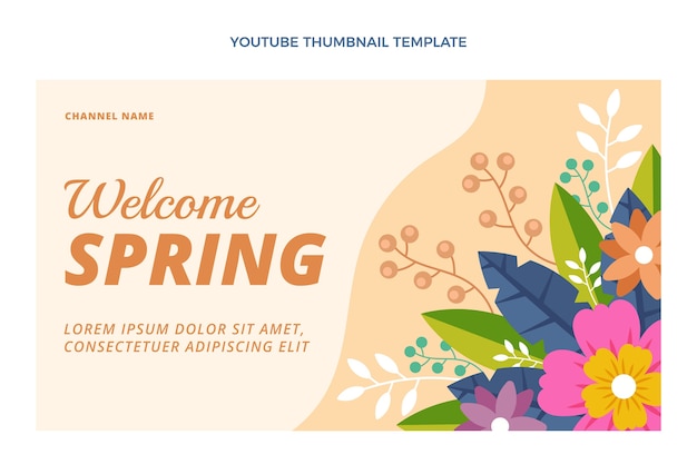 Vector gratuito miniatura de youtube de primavera dibujada a mano