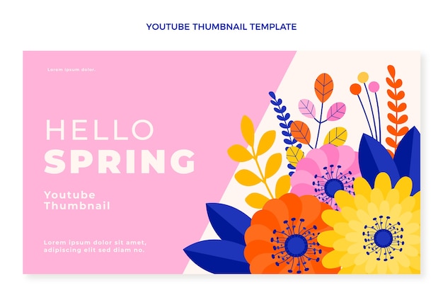 Vector gratuito miniatura de youtube de primavera plana