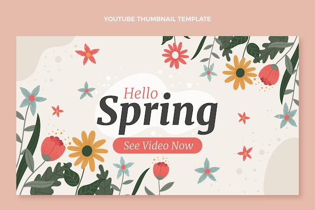 Vector gratuito miniatura de youtube de primavera plana