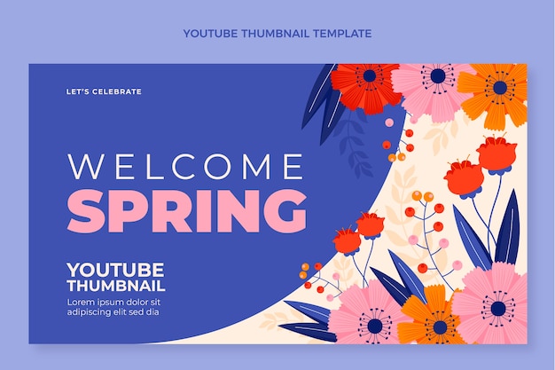 Vector gratuito miniatura de youtube de primavera plana