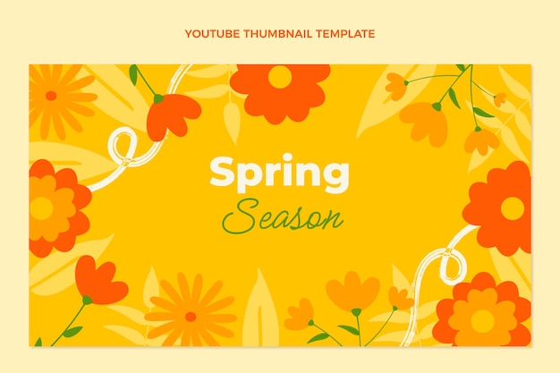 Vector gratuito miniatura de youtube de primavera plana