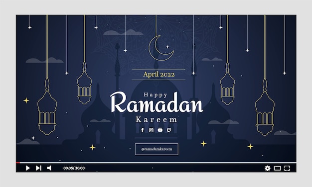 Vector gratuito miniatura de youtube de ramadán degradado