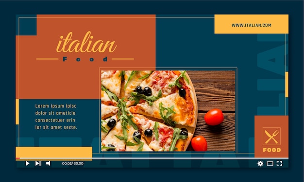 Vector gratuito miniatura de youtube para restaurante de comida italiana tradicional