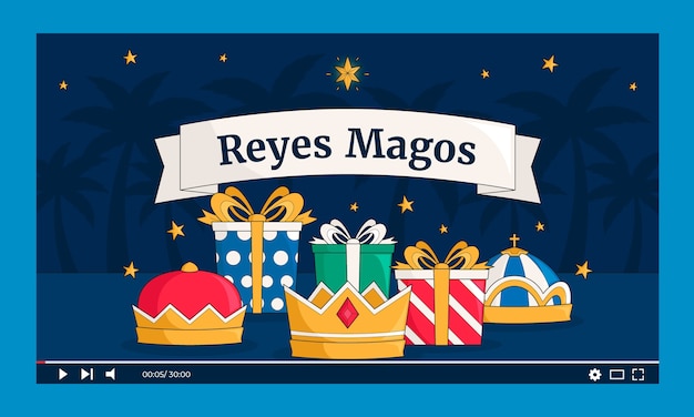 Vector gratuito miniatura de youtube para reyes magos