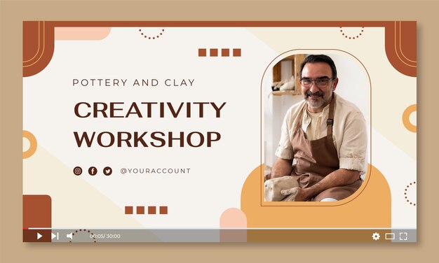 Miniatura de youtube de taller creativo mínimo