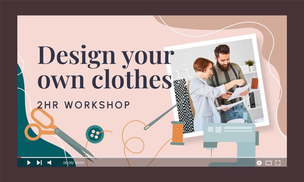 Miniatura de youtube de taller de moda minimalista
