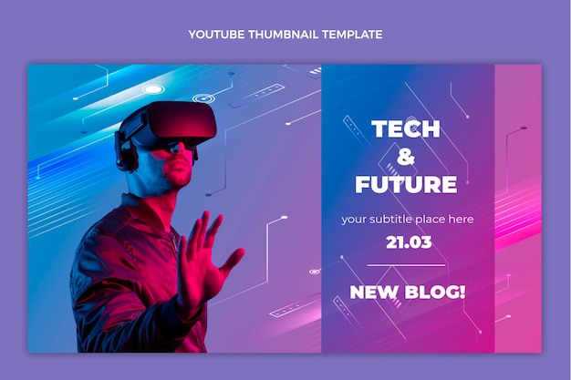 Miniatura de youtube de tecnología de degradado