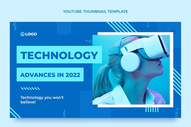 Miniatura de youtube de tecnología de diseño plano