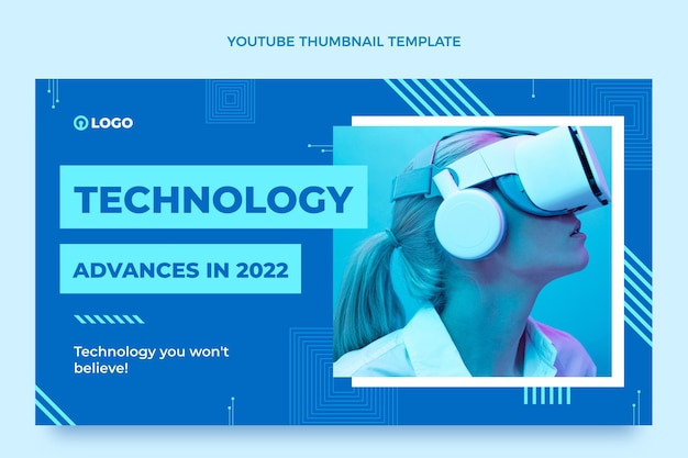 Vector gratuito miniatura de youtube de tecnología de diseño plano