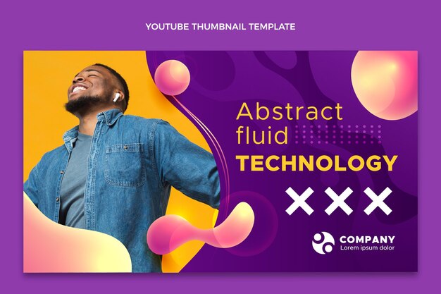 Miniatura de youtube de tecnología de fluido abstracto degradado