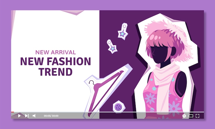 Vector gratuito miniatura de youtube de tendencias de moda de diseño plano