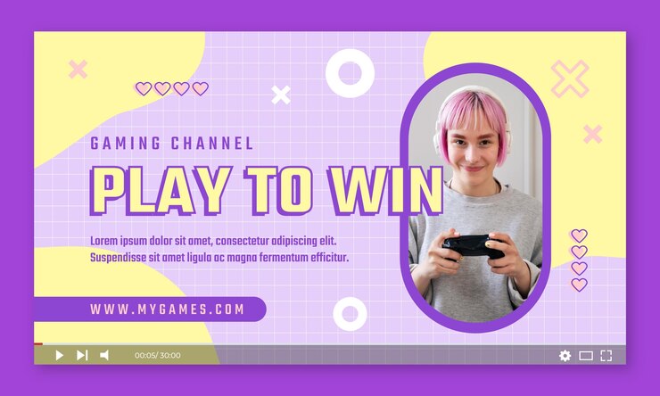 Vector gratuito miniatura de youtube de transmisión de juegos dibujada a mano