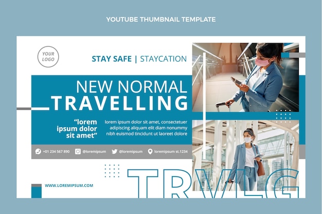 Vector gratuito miniatura de youtube de viaje plano