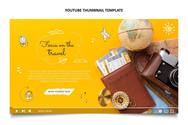 Miniatura de youtube de viajes dibujados a mano