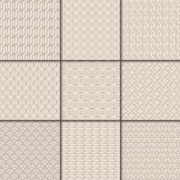 Minimal colección de patrones geométricos beige.