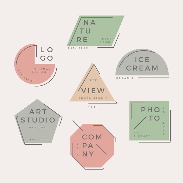 Minimal logo collection pastel design