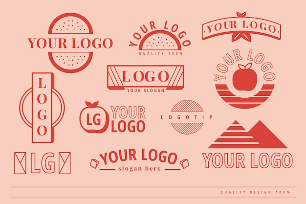 Vector gratuito minimal logo set template