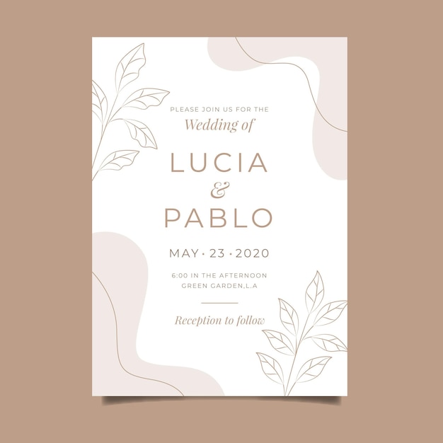 Minimalist wedding invitation